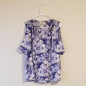 Michael Kors Floral Cold Shoulder Blouse